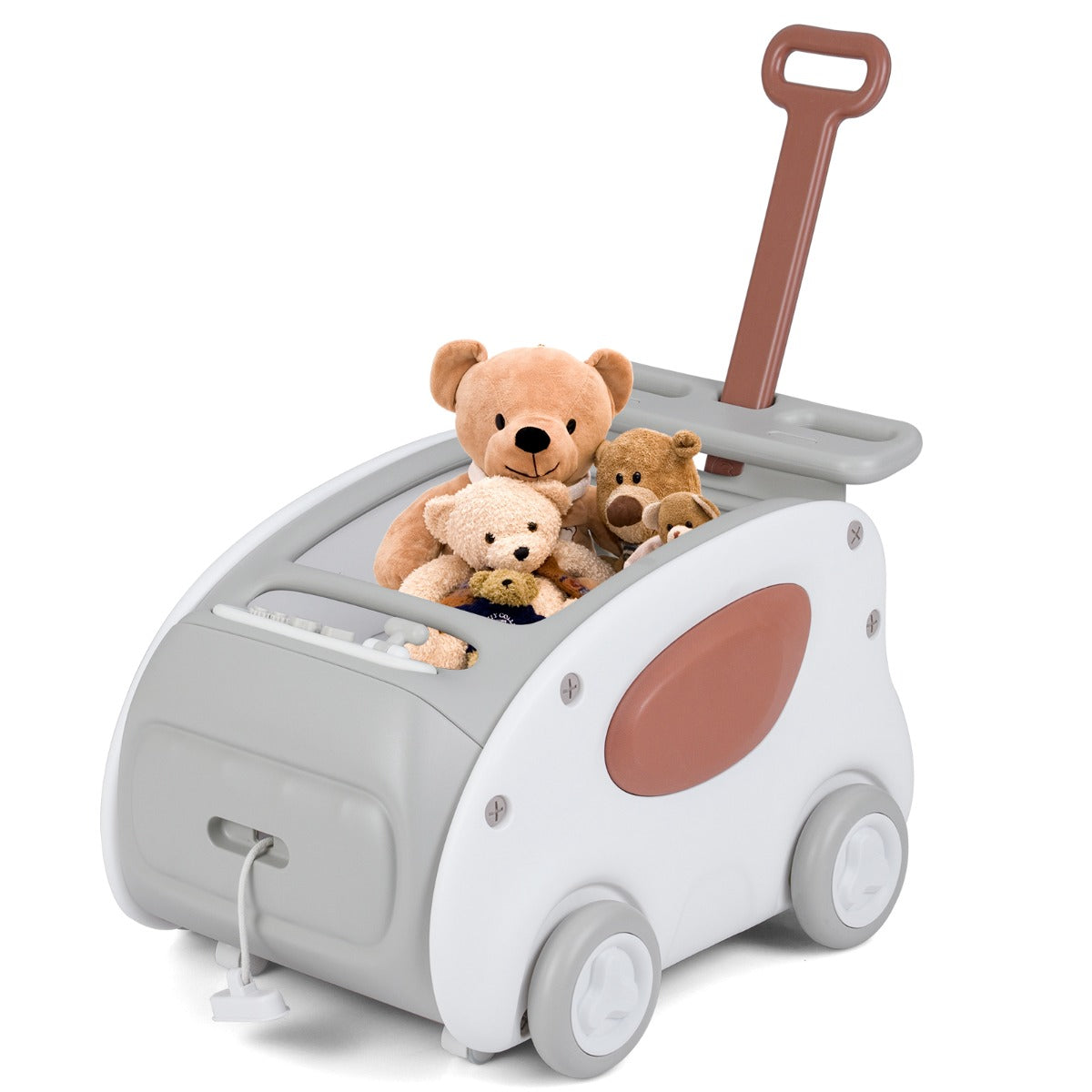 Livsk costway babyloopwagen 2 in 1 loopwagen met wielen opklapbaar zitje en veiligheidsgordel