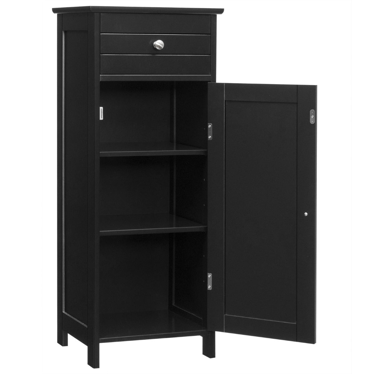LIVSK Badkamer Vloerkast Organisator - Vrijstaand met Verstelbare Planken - Grote Lade - Antikantelbeveiliging - 35 x 30 x 87 cm