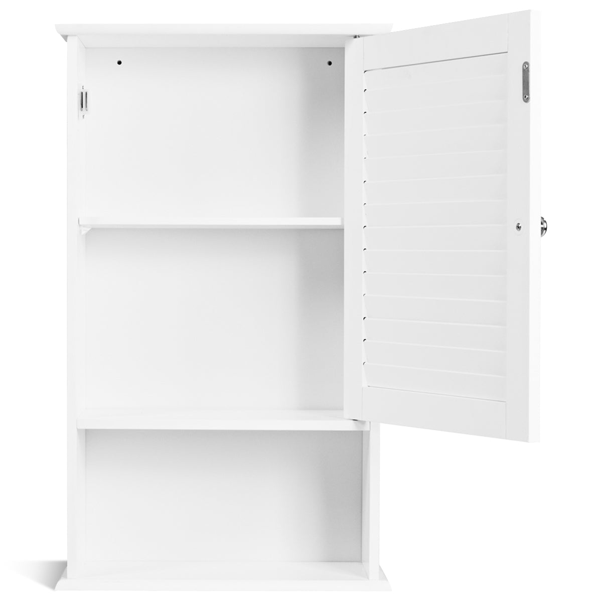 LIVSK Wandgemonteerde Badkamer Opbergkast - 2 Verstelbare Planken - Ruimtebesparend - MDF - 42 x 16,5 x 70 cm - Wit
