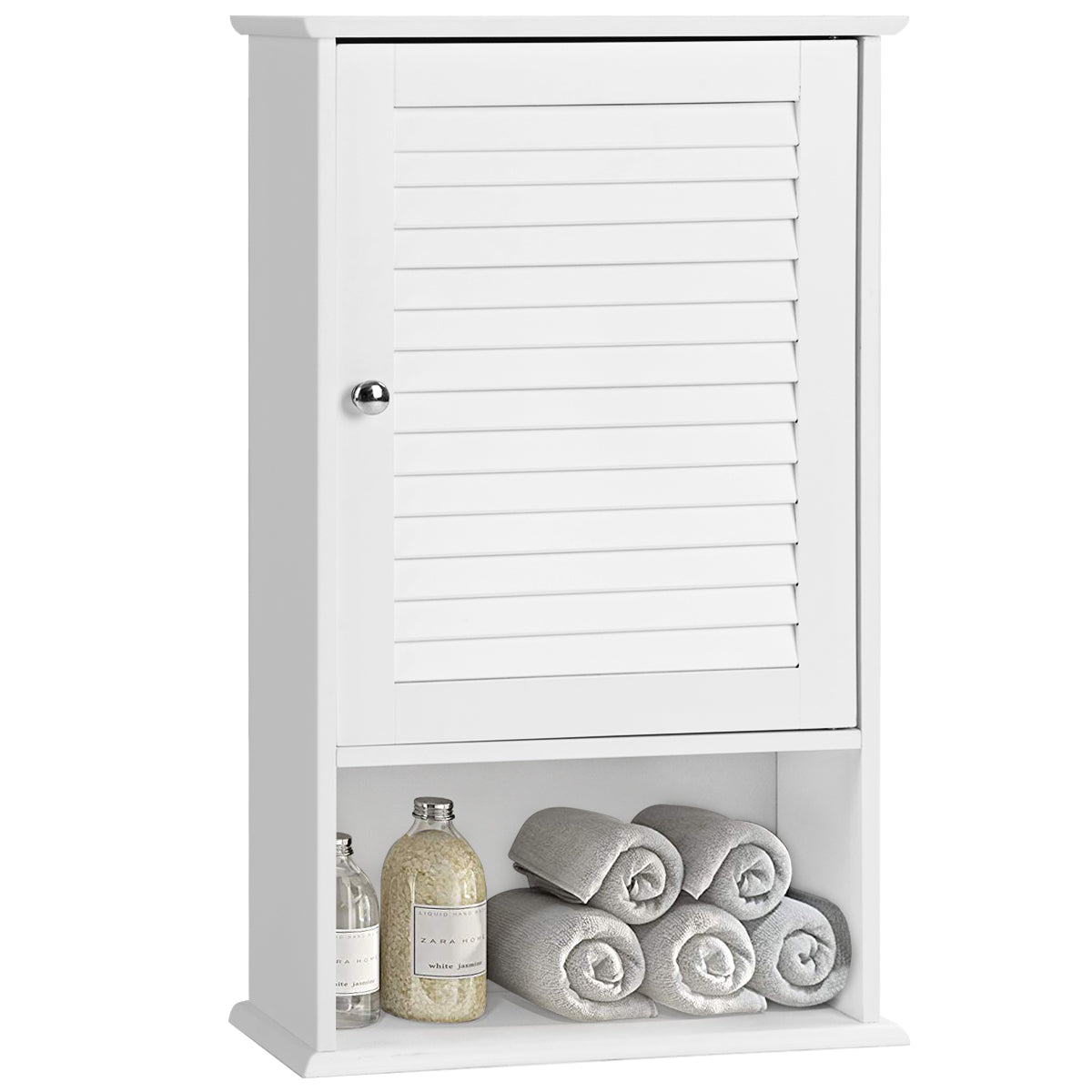 LIVSK Wandgemonteerde Badkamer Opbergkast - 2 Verstelbare Planken - Ruimtebesparend - MDF - 42 x 16,5 x 70 cm - Wit