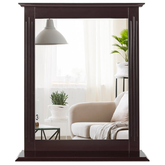 LIVSK Wandspiegel met Opbergplank - HD Aankleedspiegel - Stevig MDF - Waterdicht en Duurzaam - Eenvoudige Wandmontage - Wit