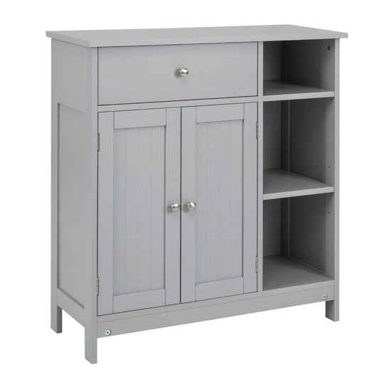 LIVSK Badkamerkast Onderkast - Verstelbare Plank - Grote Lade en 3 Open Vakken - Veiligheidsvoorzieningen - 75 x 30 x 80 cm -