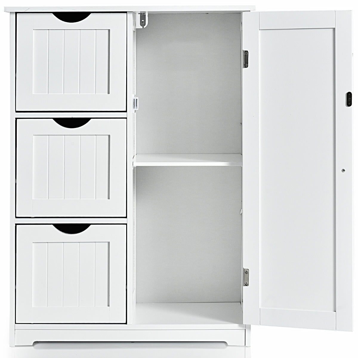 LIVSK Opbergkast met 3 Lades - Verstelbare Plank - Stevig MDF - Magnetische Sluiting - 60 x 30 x 81 cm - Wit