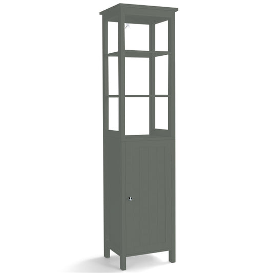LIVSK Badkamerkast - Vrijstaand met Verstelbare Plank - Ruimtebesparend en Duurzaam - Stabiel en Elegant - 40 x 32 x 161,5 cm -