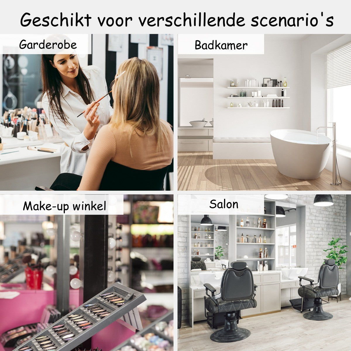 LIVSK LED Wandspiegel - 3 Kleurtemperaturen - Traploos Helderheid - Anti-Condens - IP44 Waterdicht - 80 x 60 x 3,5 cm - Zilver