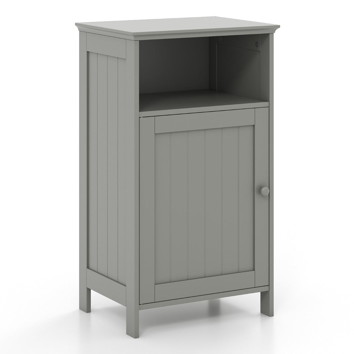 LIVSK Moderne Vloerkast - 3 Verstelbare Planken - Elegant Design - MDF - Voor Badkamer, Keuken, Woonkamer - Grijs