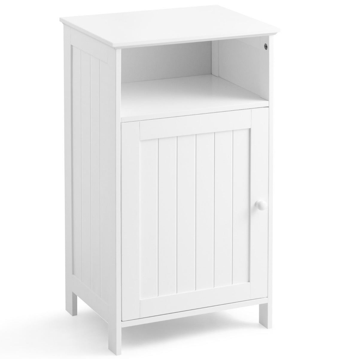 LIVSK Moderne Vloerkast - Vrijstaand met 3 Verstelbare Planken - Geschikt voor Badkamer, Keuken, Woonkamer - Wit