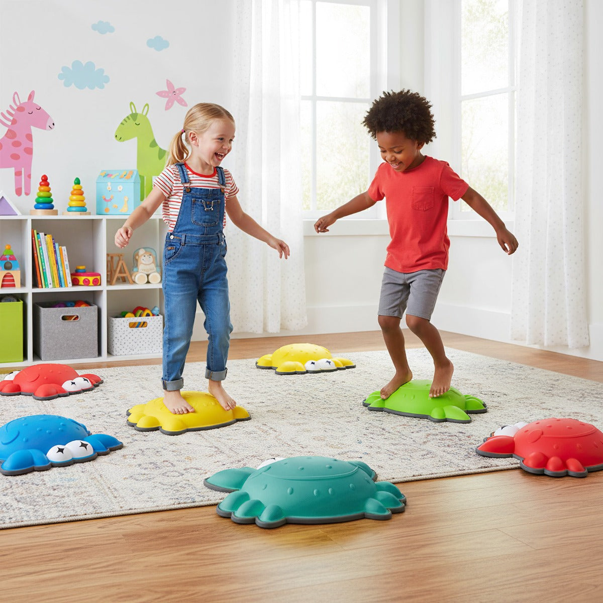 Livsk costway balansstenen voor kinderen 9 delige antislip stapelbare balansstenen set geschikt voor peuters 5