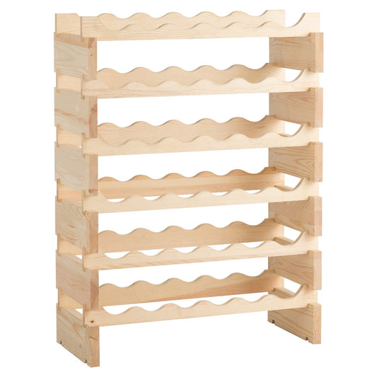 Livsk costway bamboe wijnrek met 2 niveaus en wijnflessenhouder flessenhouder voor de keuken en houten wijnflessenrek