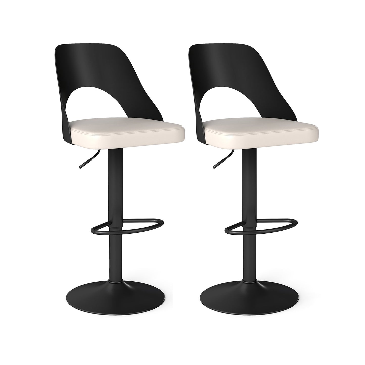 LIVSK Barkrukset - Verstelbaar van 63-83 cm - 360° Draaifunctie - Ergonomische Rugleuning - Waterdicht - Zwart