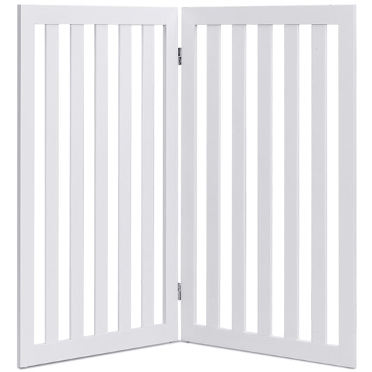 LIVSK Vrijstaand Dierenhek - Opvouwbaar en Eenvoudig te Monteren - Houten Constructie - Flexibel Gebruik - 101 x 1,5 x 89 cm - Wit