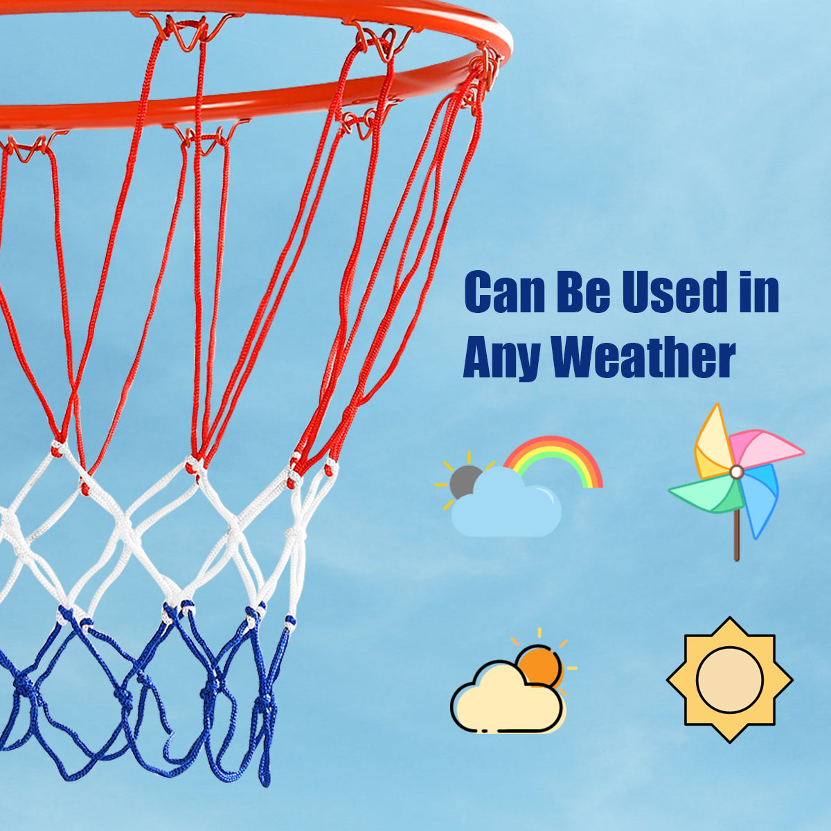LIVSK Professionele Wandmontage Basketbalring - Stalen Constructie - Nylon Net - Voor Binnen en Buiten - 45 cm - Oranje-Rood +