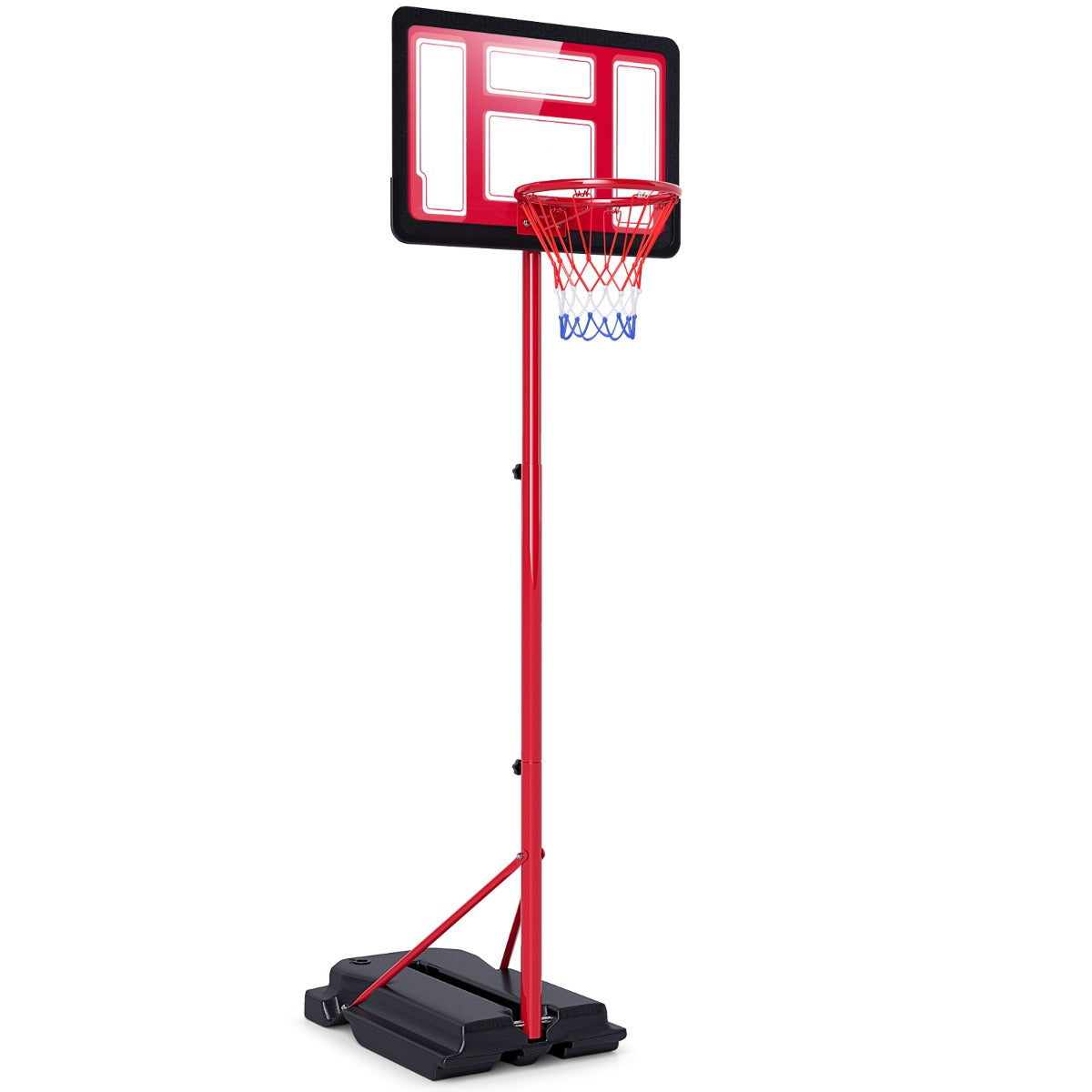 Livsk costway basketbalring in hoogte verstelbaar van 95 155 cm met standaard draagbare basketbalring voor kinderen en tieners