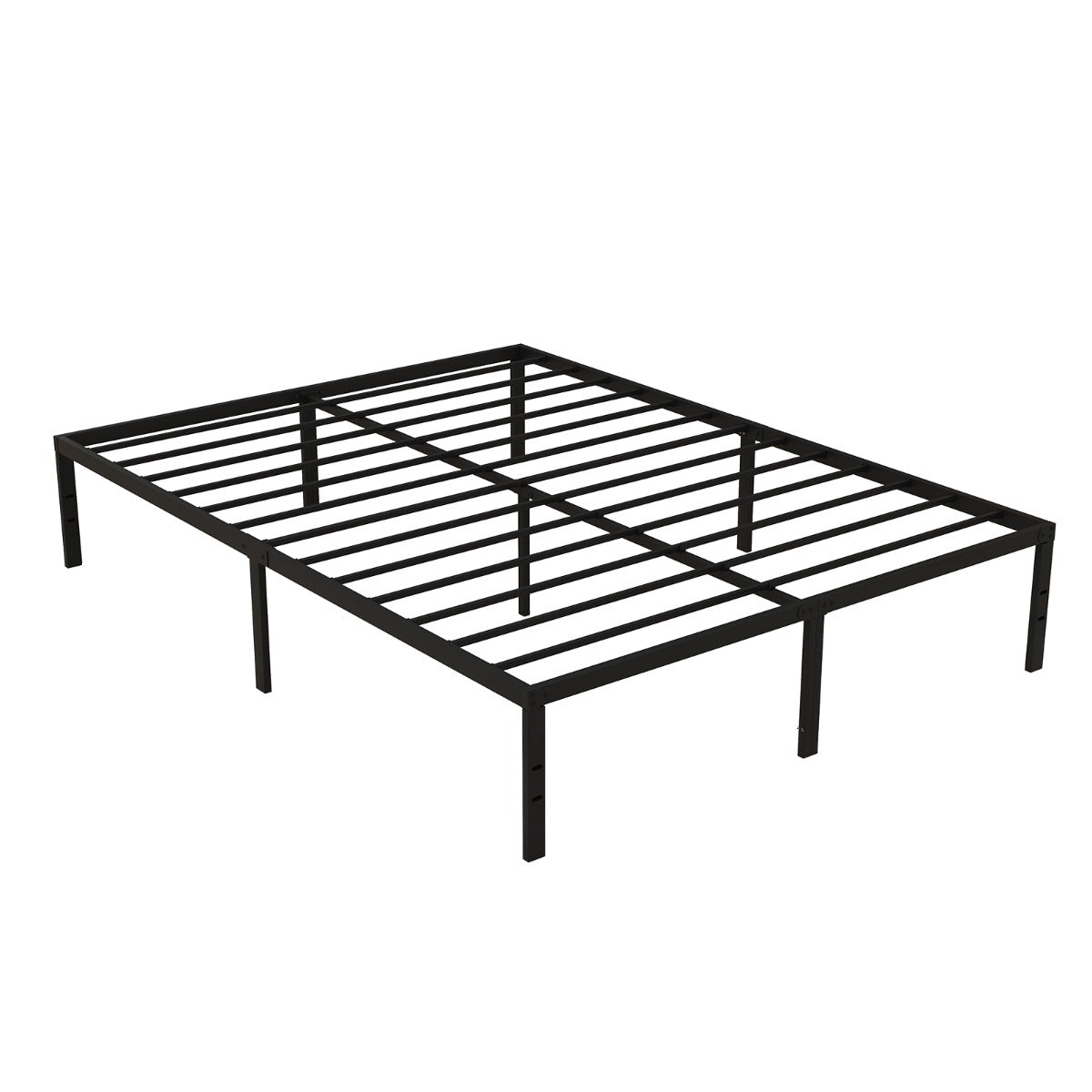 Livsk costway bed 160 x 200 cm bedframe van metaal bedframe metalen bed tweepersoonsbed hoogte 36 cm opbergruimte onder het bed