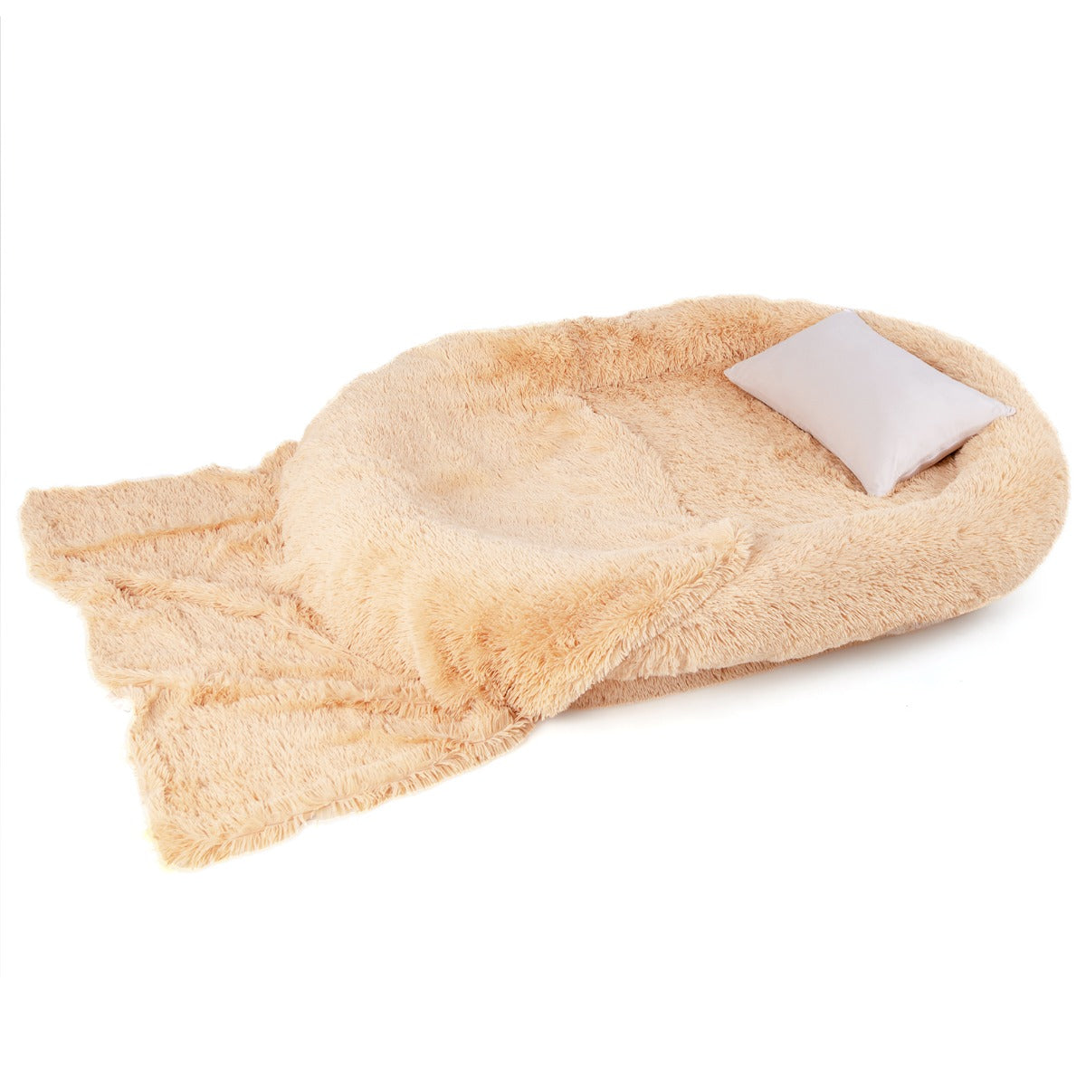 LIVSK Honden- en Mensenbed - Orthopedisch Honingraatschuim - Inclusief Deken en Kussen - Duurzaam en Waterdicht - 171 x 115 x 25