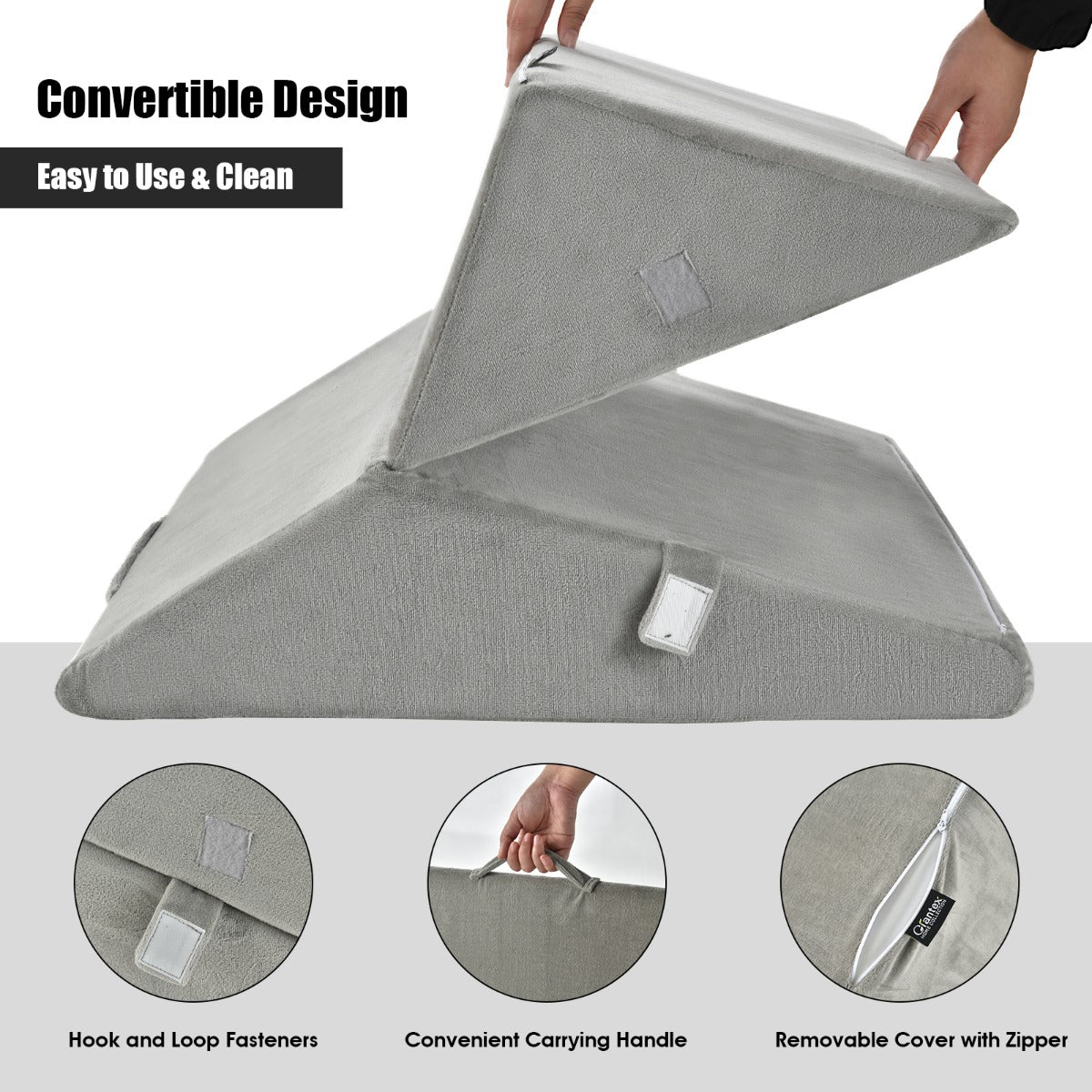 LIVSK Bedwig Kussen - Verstelbaar Ergonomisch Ontwerp - Traagschuim met Wasbare Flanellen Hoes - 7-in-1 - 58 x 50,5 x 36 cm -