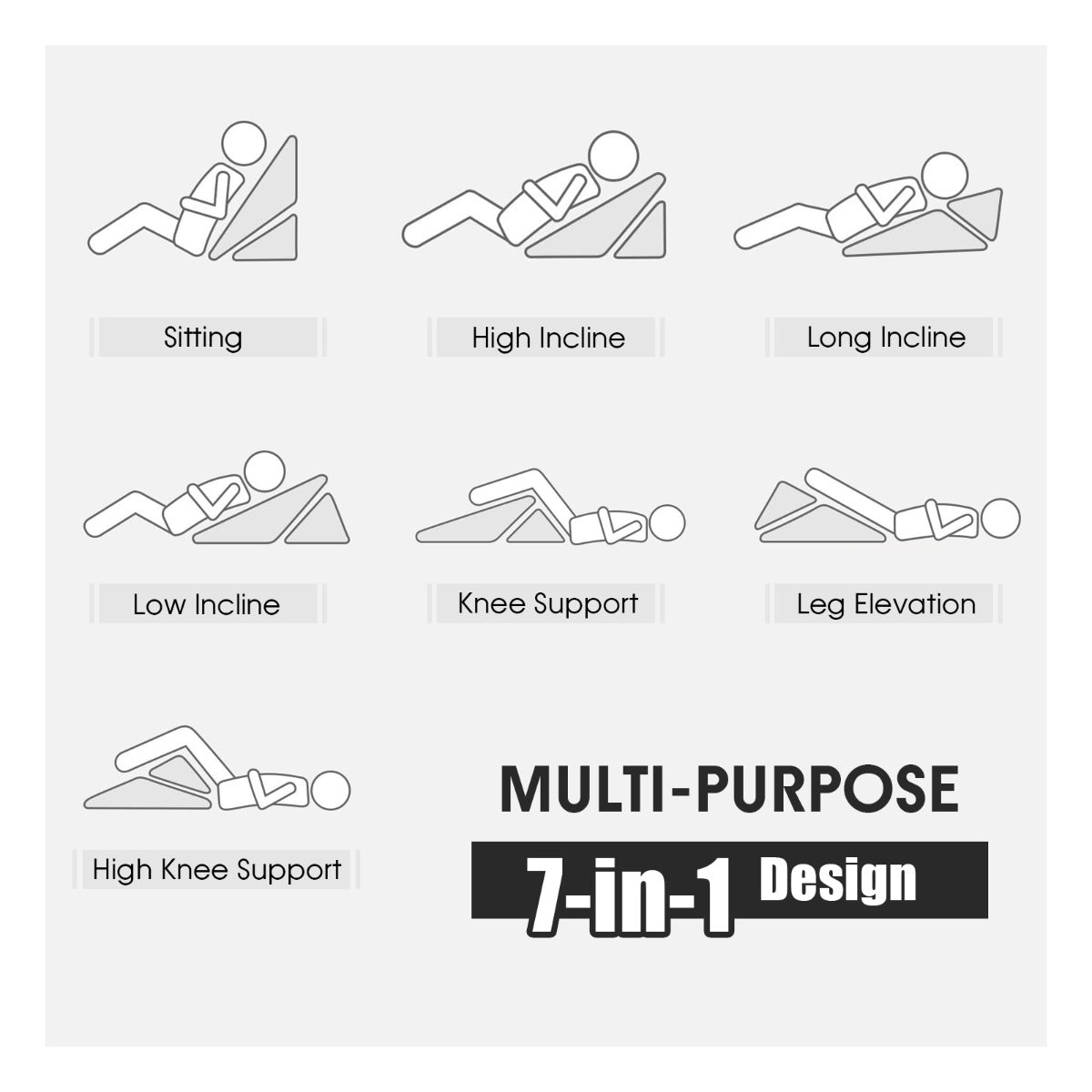 LIVSK Bedwig Kussen - Verstelbaar Ergonomisch Ontwerp - Traagschuim met Wasbare Flanellen Hoes - 7-in-1 - 58 x 50,5 x 36 cm -