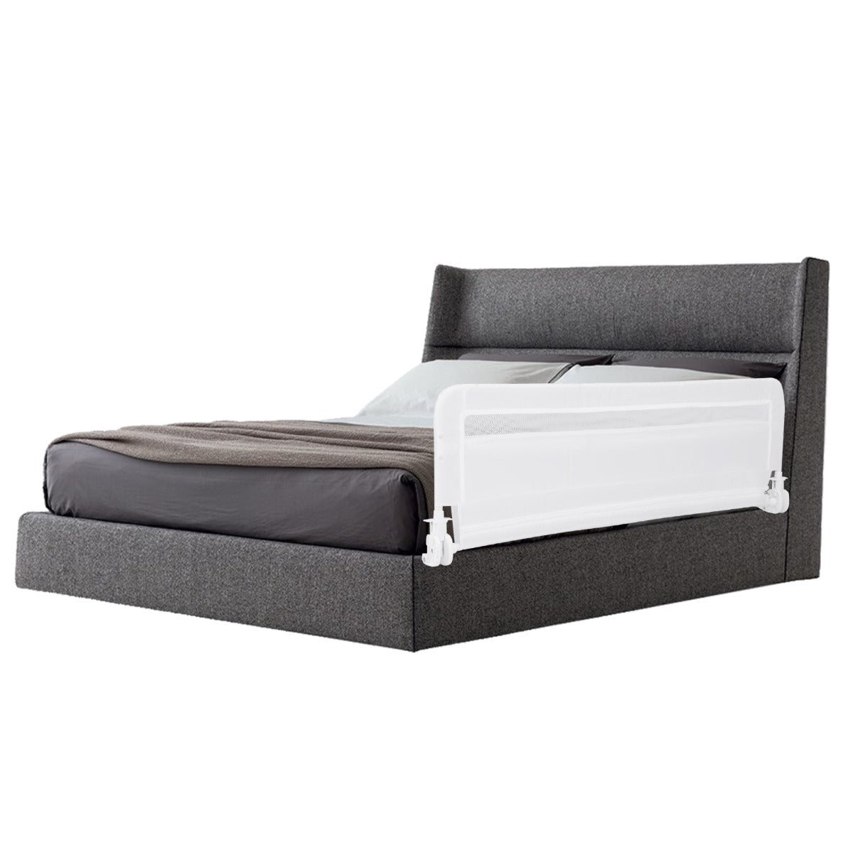 LIVSK Bedhekje - Opvouwbaar - Robuuste Metalen Constructie - Eenvoudige Montage - 120 x 41 x 42 cm - Wit