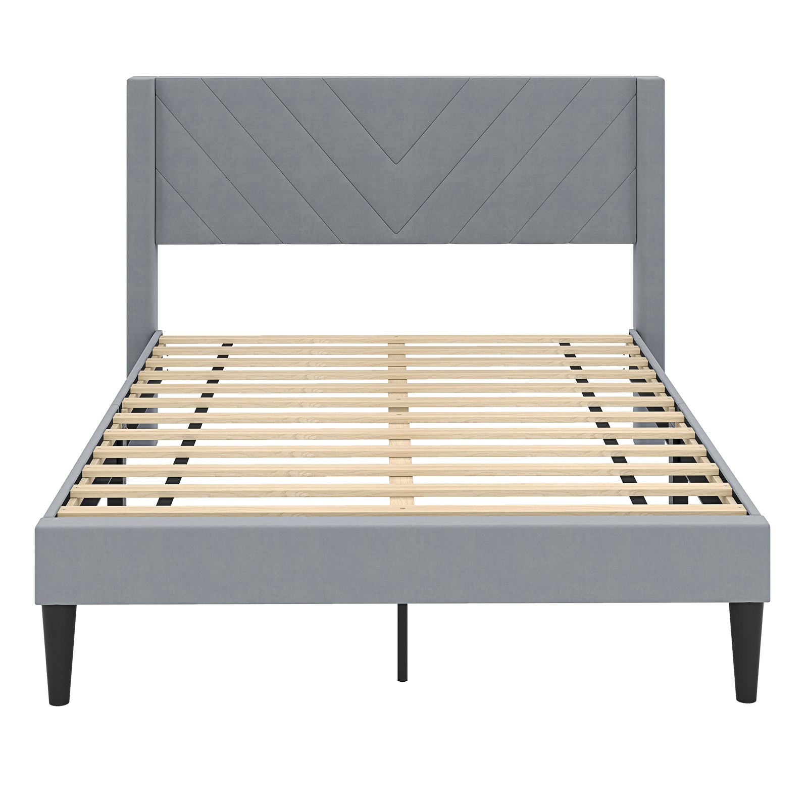 LIVSK Fluwelen Tweepersoonsbedframe - Luxe Comfort met Dikke Schuimvulling - Houten Latten - Tot 250 kg - 211 x 155 x 105 cm -