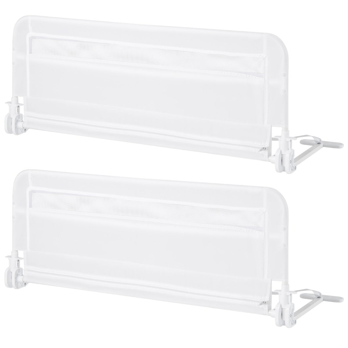 LIVSK Opvouwbaar Bedhekje - Stevig Metalen Frame - Afneembare Wasbare Hoes - Eenvoudig te Monteren - 100 cm - Wit