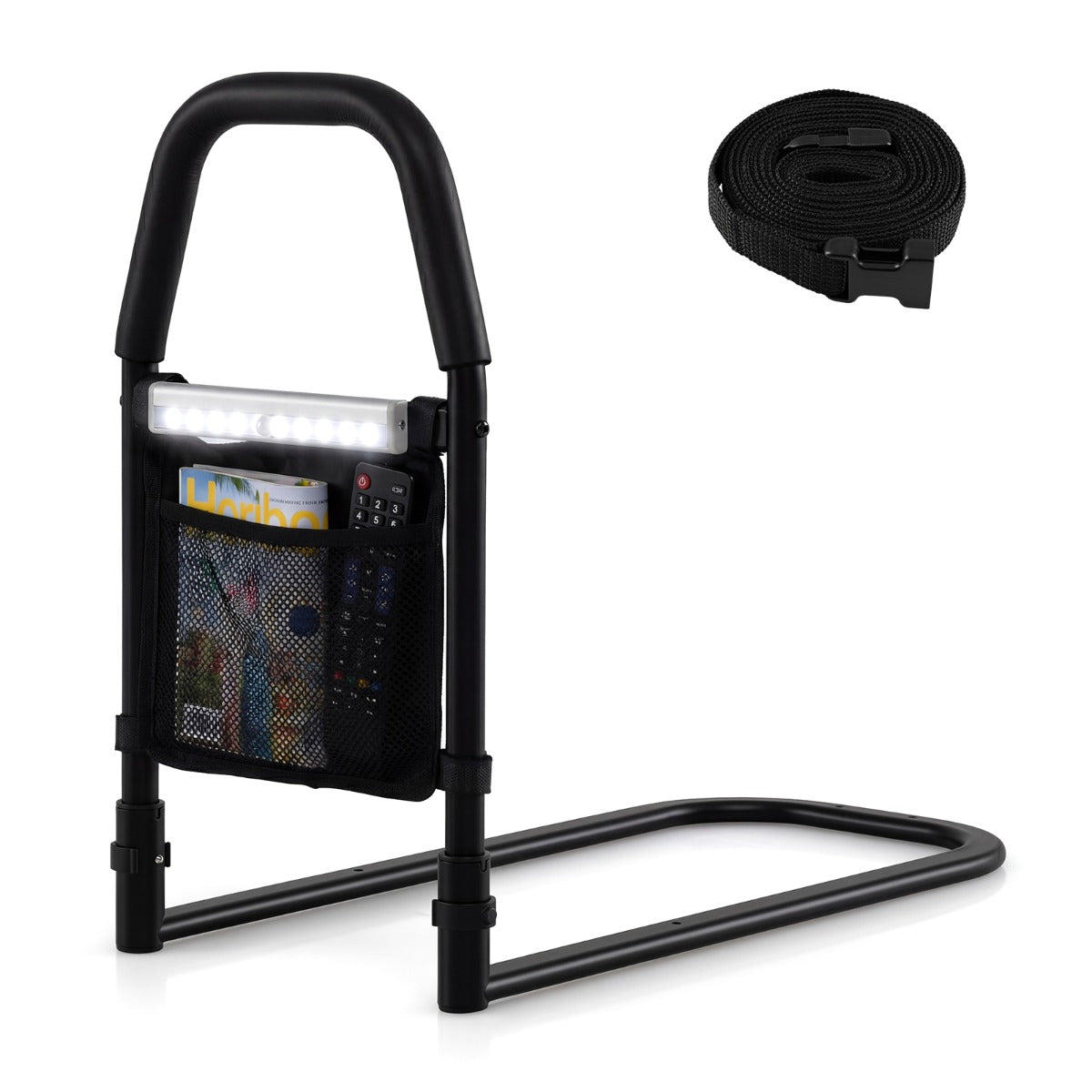 Livsk costway bedhekken veiligheidsgreep voor hulp bij het bed met bewegingssensorlampje en opbergvak