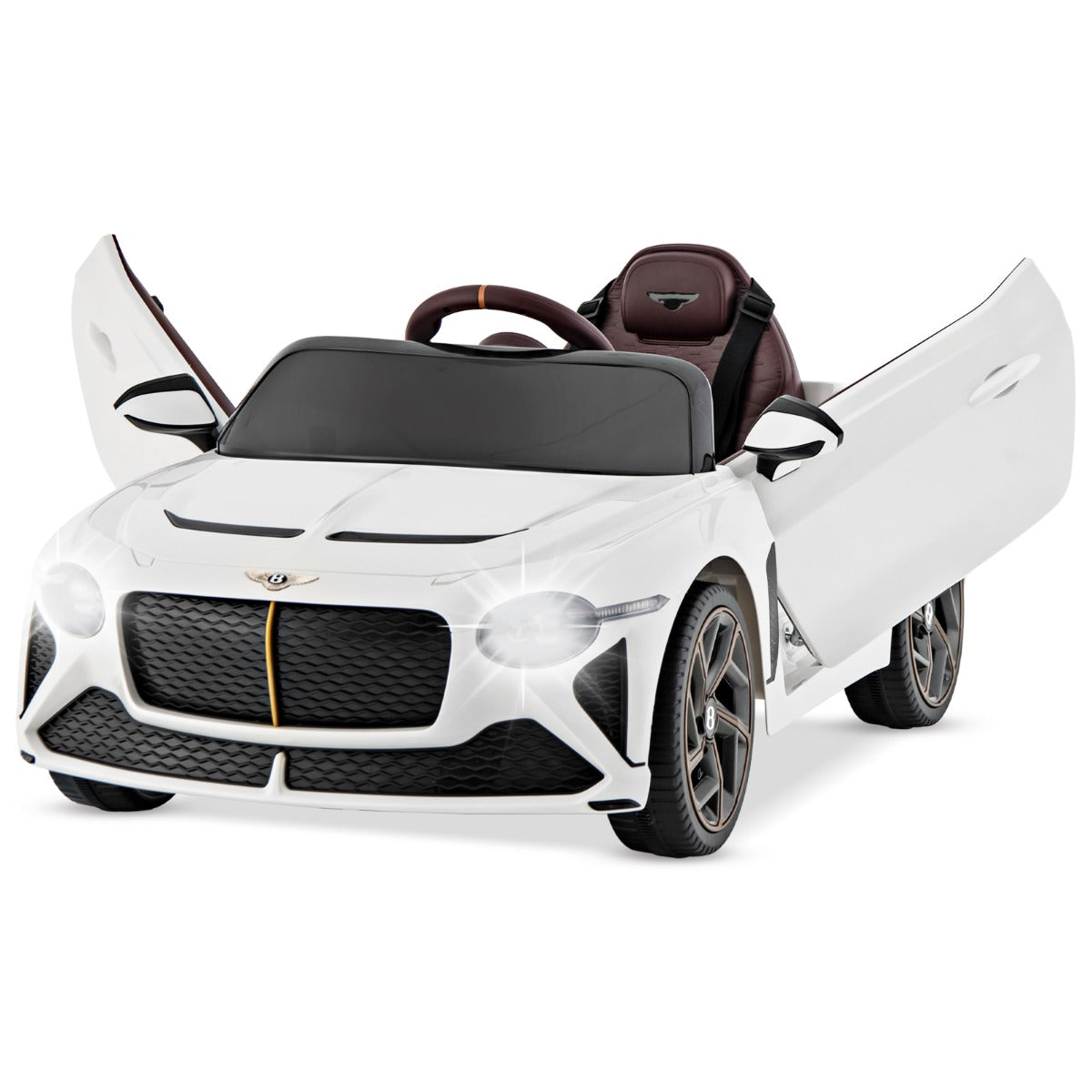 LIVSK Bentley Bacalar Elektrische Kinderauto - 2 Motoren - Afstandsbediening - Veersysteem - LED-verlichting - Zwart