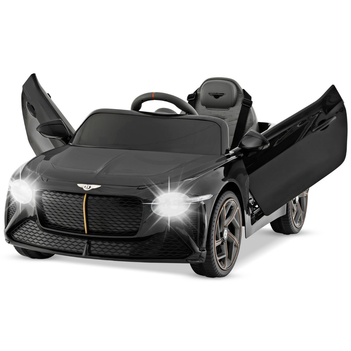 LIVSK Bentley Bacalar Elektrische Auto voor Kinderen - 2 Motoren - Afstandsbediening - Veiligheidsgordel - USB en AUX - Zwart