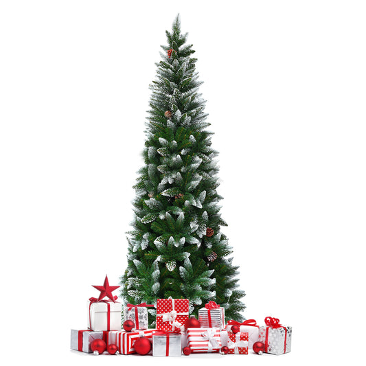 LIVSK Kerstboom met 630 Takpunten - Slank Potloodontwerp - Metalen Standaard - Eenvoudig te Monteren - 72 x 220 cm - Groen