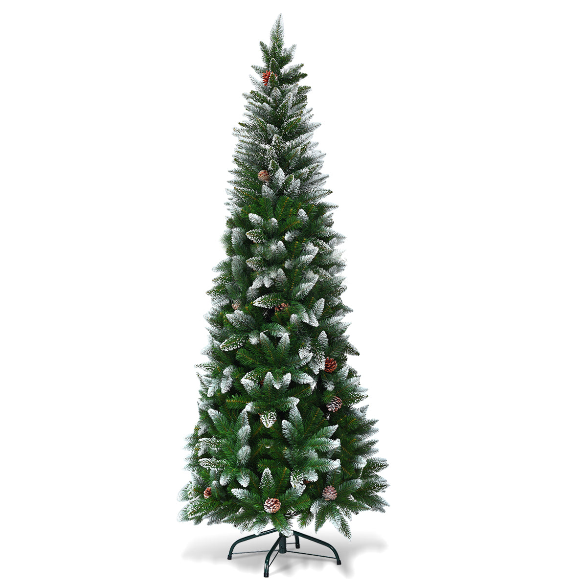 LIVSK Kerstboom met 630 Takpunten - Slank Potloodontwerp - Metalen Standaard - Eenvoudig te Monteren - 72 x 220 cm - Groen