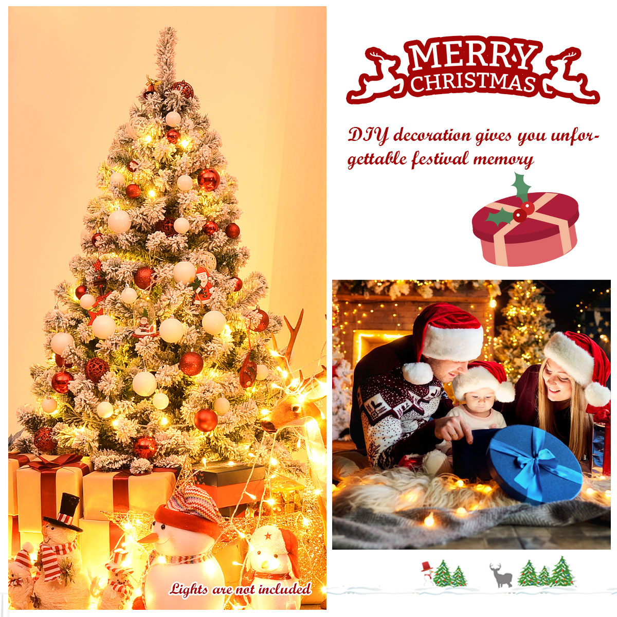 LIVSK Besneeuwde Kunstkerstboom - 928 PVC-takken - Opvouwbaar met Stevige Standaard - 135 cm - Wit