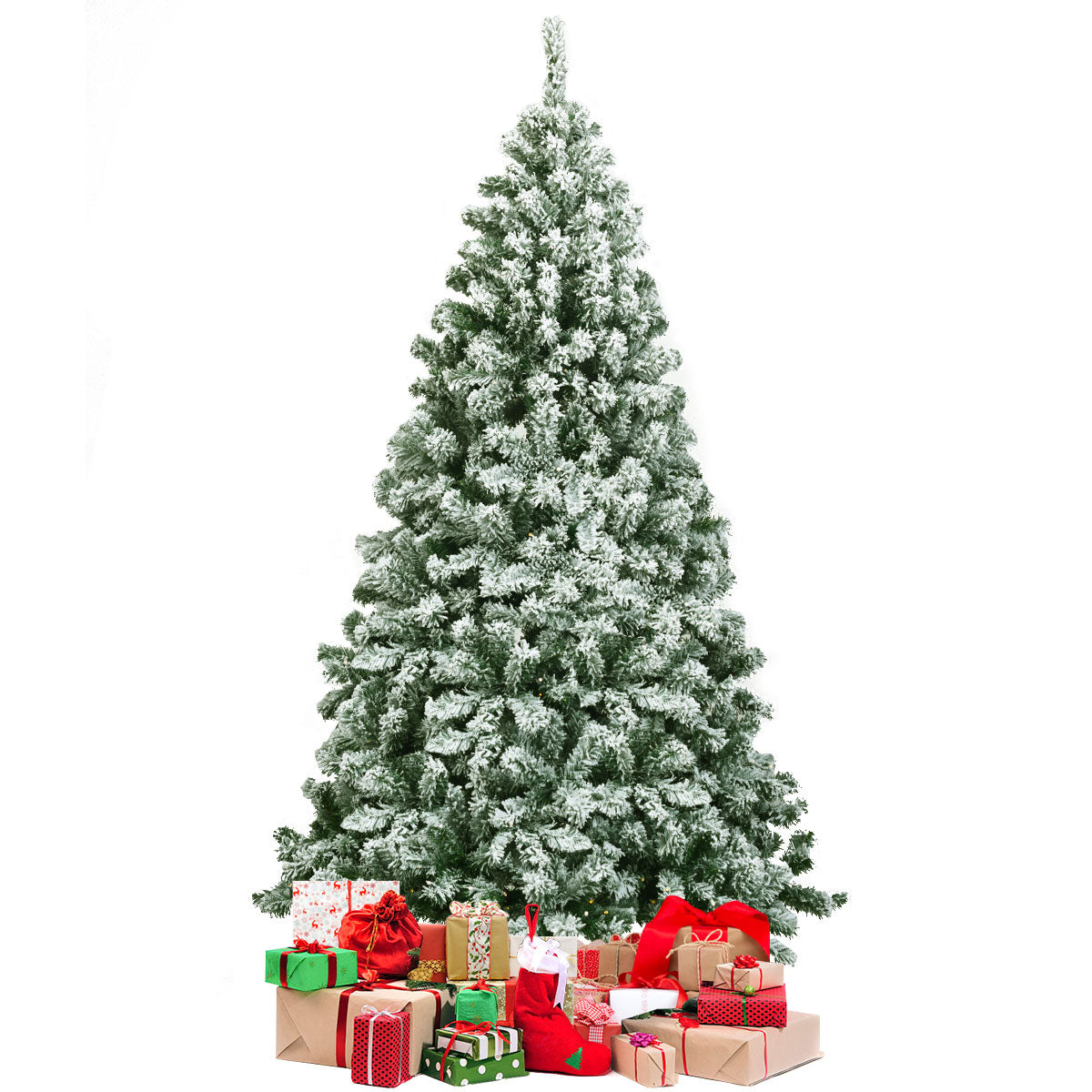 LIVSK Sneeuw Gevlokte Kunstkerstboom - 928 PVC-takken - Inklapbare Standaard - Scharnierend Ontwerp - 180 cm - Groen