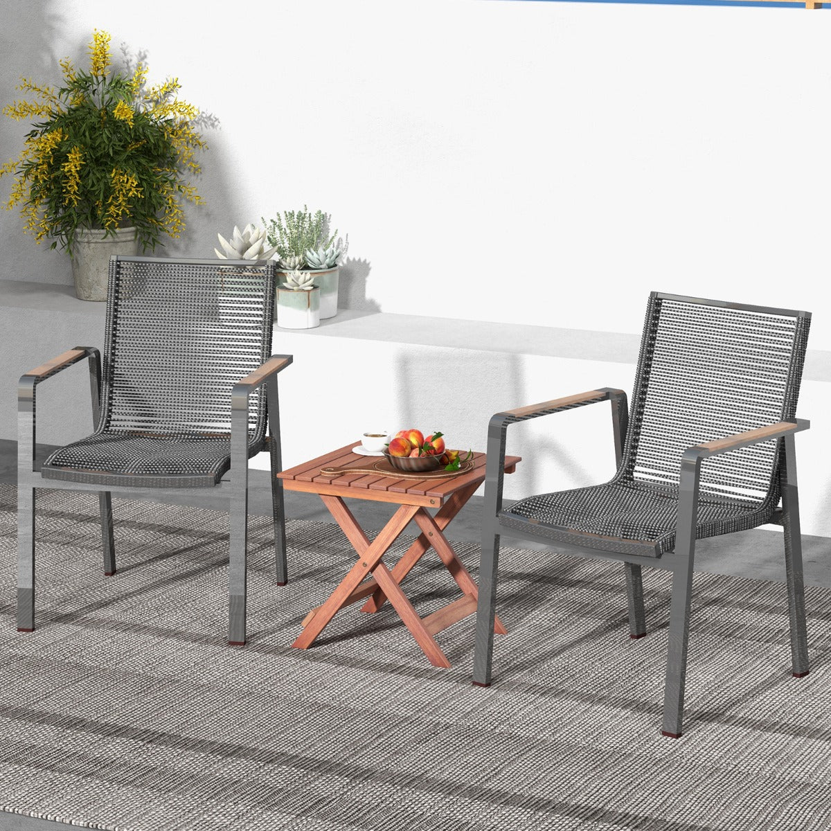 LIVSK Opvouwbare Bijzettafel van Acaciahout - Duurzaam & Ruimtebesparend - Voor Binnen en Buiten - 46 x 46 x 45 cm - Bruin