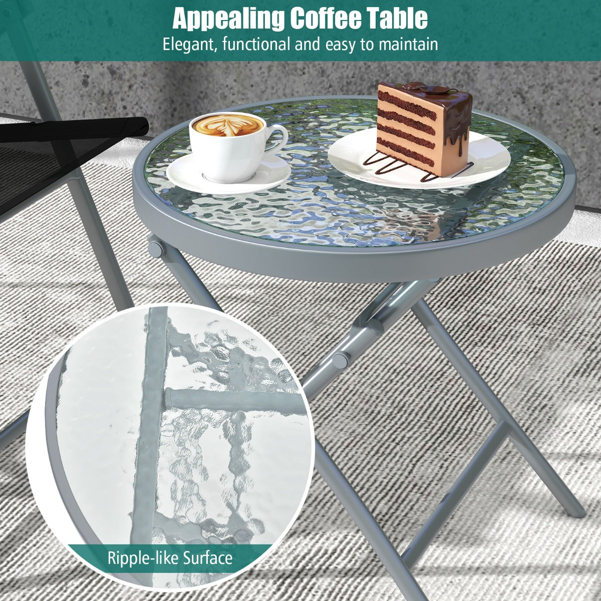 LIVSK Klapstoelset met Koffietafel -
