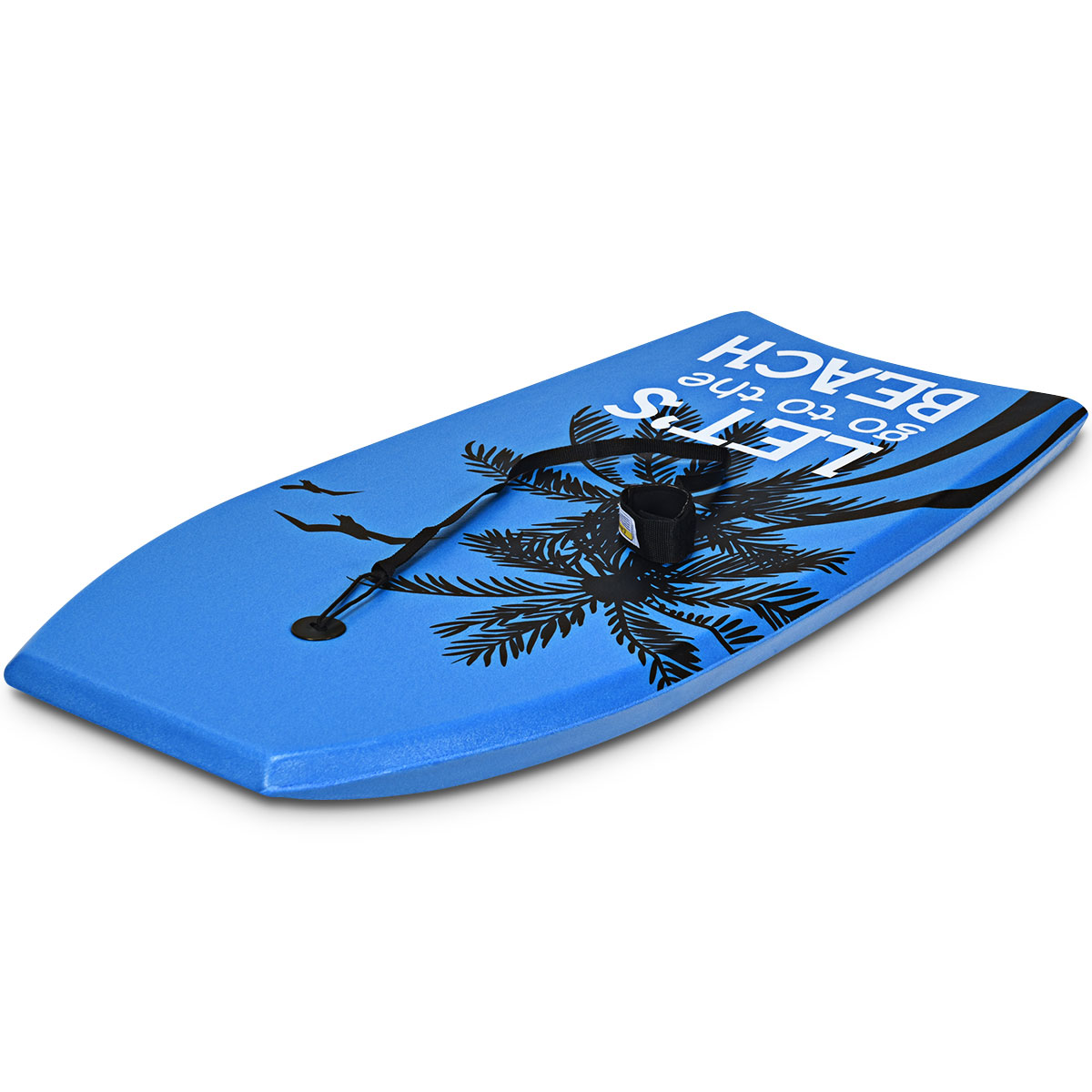 LIVSK Lichtgewicht Bodyboard - Halvemaanvormige Staart - Hoog Drijfvermogen - Safety Leash - Voor 14+ - 106 x 51 x 6 cm - Blauw