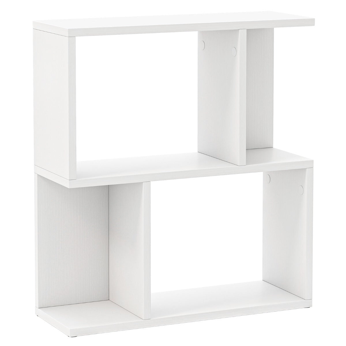 Livsk costway boekenkast met 3 niveaus displayplank voor kleine ruimtes vrijstaande bijzettafel voor kantoor woonkamer slaapkamer wit 1 1