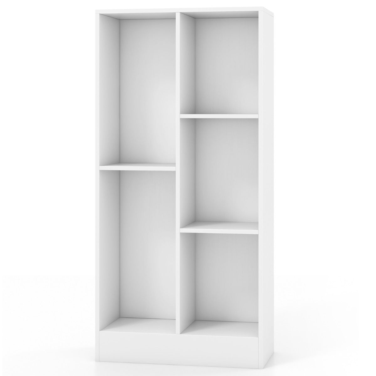 LIVSK Boekenkast met 5 Vakken - Duurzaam Hout en MDF - Kantelbeveiligingen - Totale Capaciteit 90 kg - 50 x 24 x 104 cm - Wit