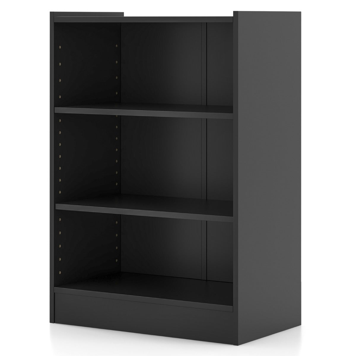 LIVSK Multifunctionele Boekenkast - 3-traps Ontwerp - 18-voudig Verstelbare Planken - Duurzaam - Zwart