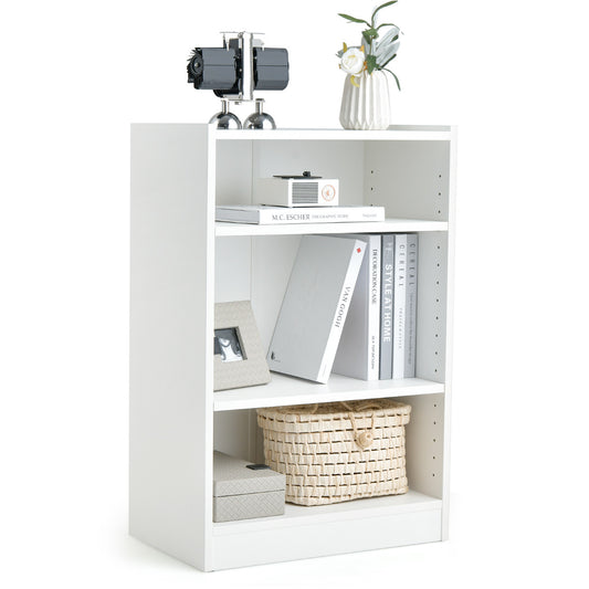 LIVSK Verstelbare Boekenkast - 3-traps Design met 18 Planken - Duurzaam en Modern - 50 x 30 x 75 cm - Wit