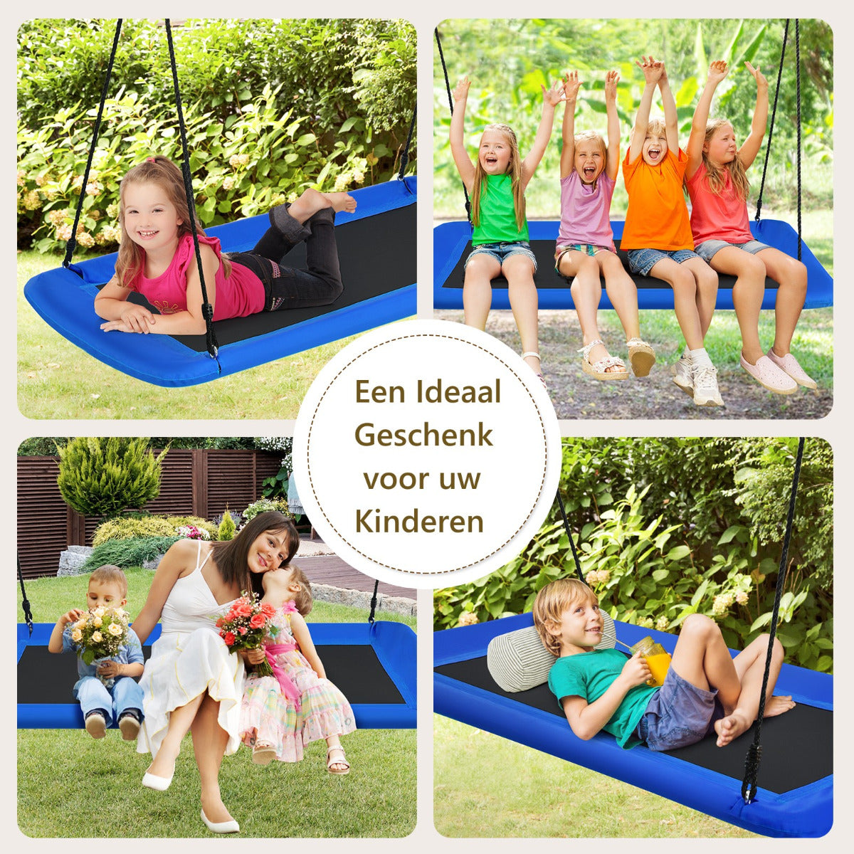 LIVSK Verstelbare Boomschommel - Duurzaam Staal en Oxford-stof - Veilig en Comfortabel - Voor Binnen en Buiten - 150 x 80 cm -