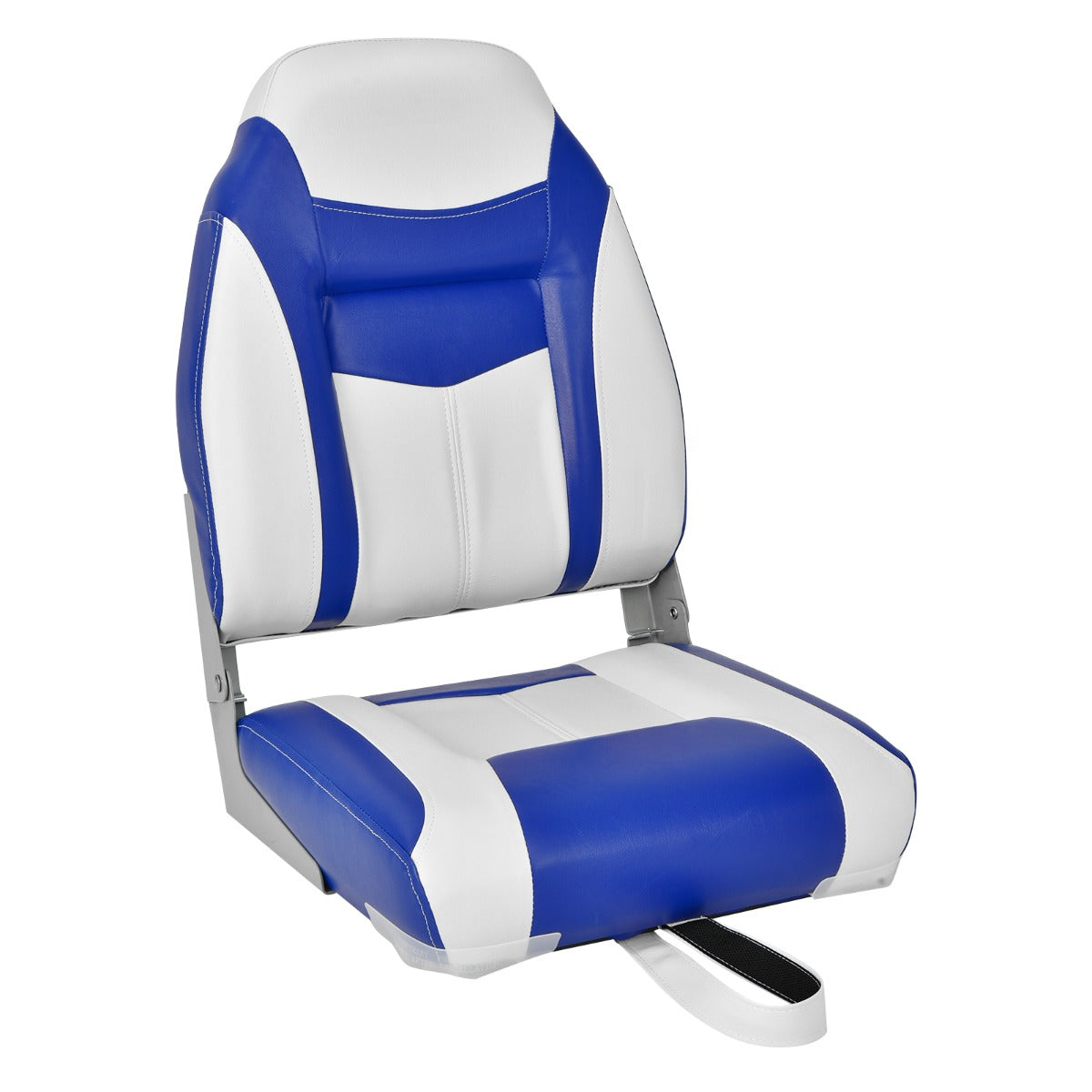 LIVSK Opvouwbare Bootstoel - Ergonomische Rugleuning - Dik Schuimkussen - Aluminium Scharnieren - Tot 115 kg - Blauw