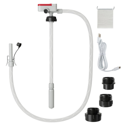LIVSK Veilige Pomp voor Jerrycans - Auto-Stopsensor - Handenvrij Gebruik - USB/Batterij Aangedreven - 12 LPM - Wit