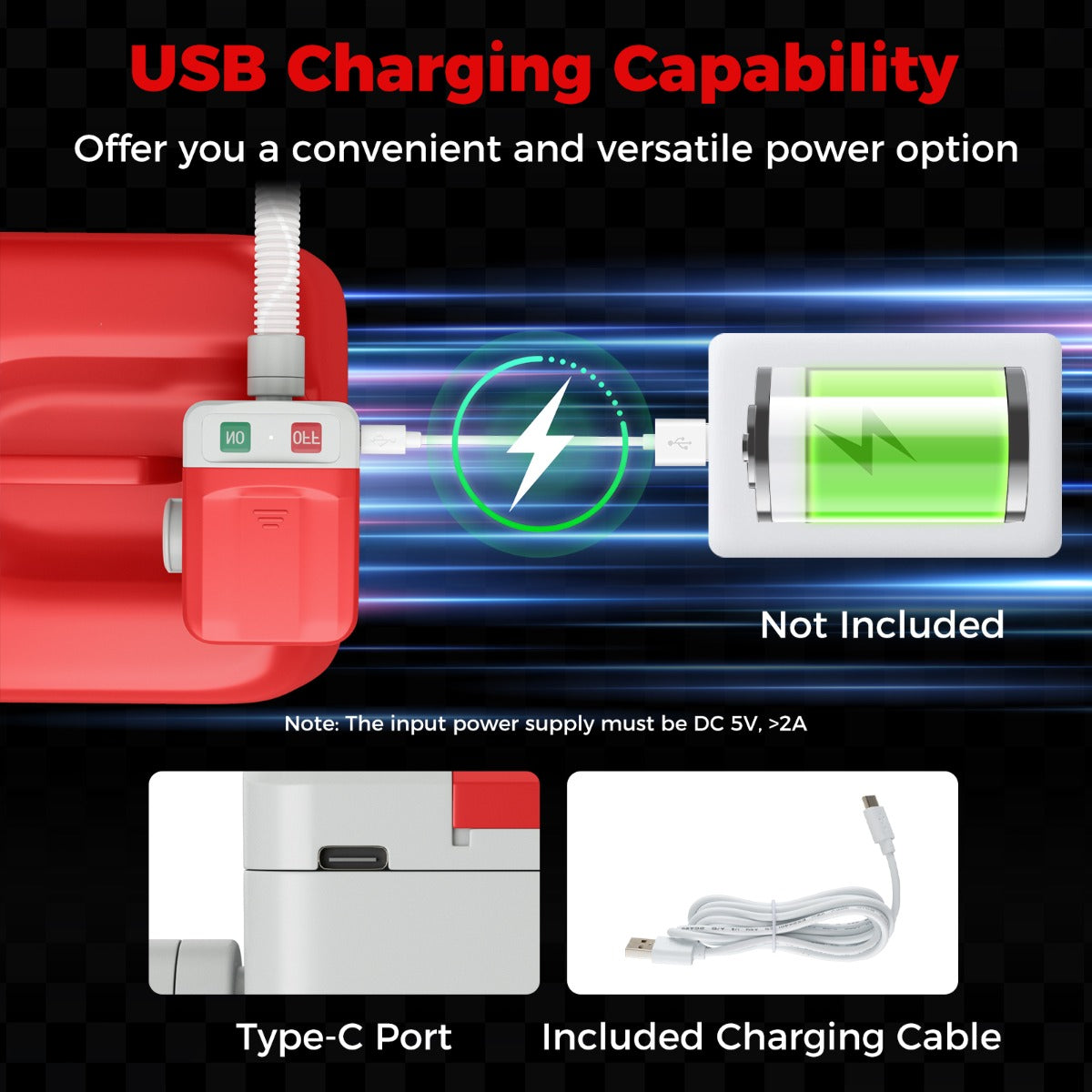 LIVSK Veilige Pomp voor Jerrycans - Auto-Stopsensor - Handenvrij Gebruik - USB/Batterij Aangedreven - 12 LPM - Wit