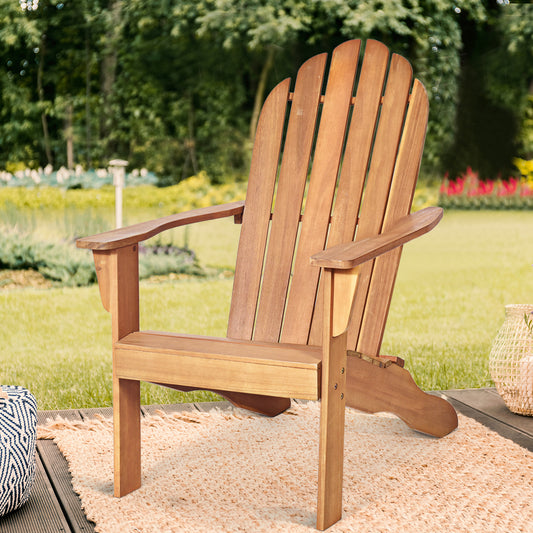 LIVSK Ergonomische Adirondack Stoel - Duurzaam Acaciahout - Comfortabel en Stevig - Voor Tuin en Terras - 69 x 88 x 103 cm -