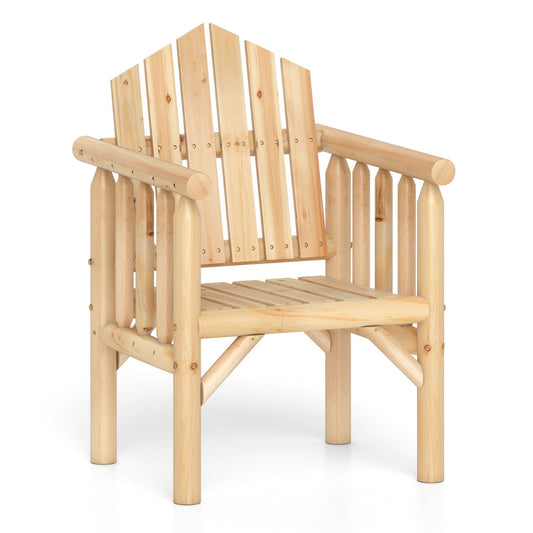LIVSK Houten Armleuningstoel - Ergonomisch Ontwerp - Duurzaam Vuren- en Sparrenhout - Tot 150 kg - 66 x 62,5 x 98 cm - Natuurlijk