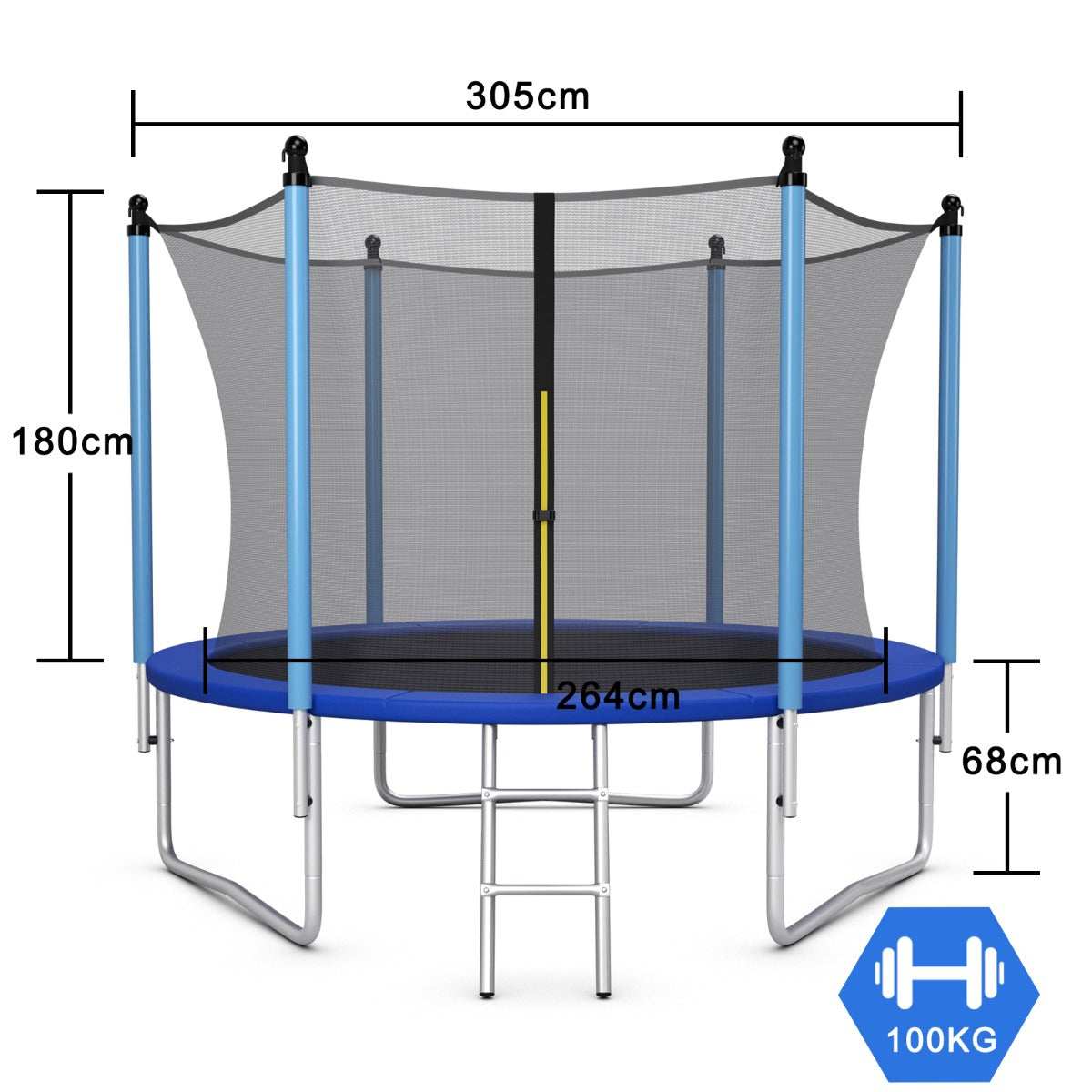 Livsk costway buiten trampoline en beschermnet van pe voor trampoline trampoline en veiligheidsnet 2