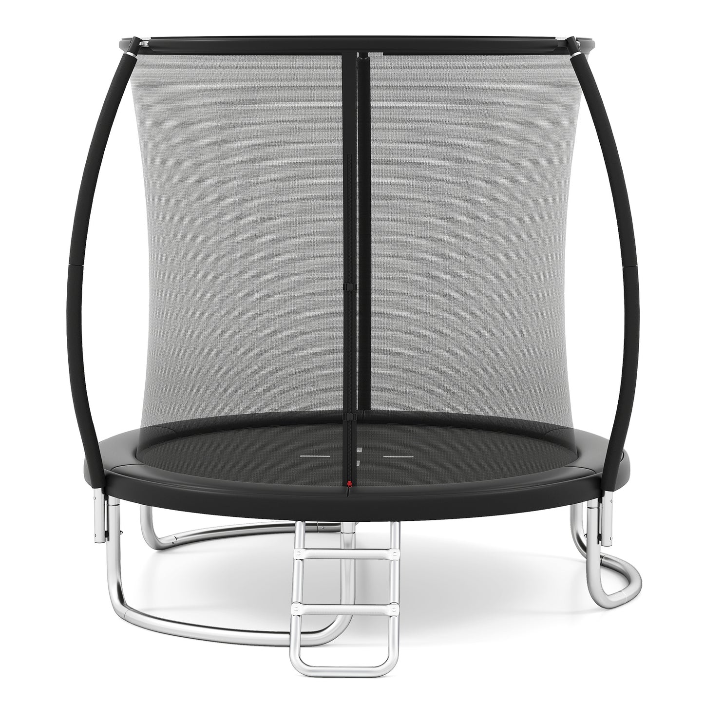 LIVSK Tuintrampoline met Veiligheidsnet - Roestbestendig Stalen Frame - Antislip Ladder - Ø244 cm - Zwart