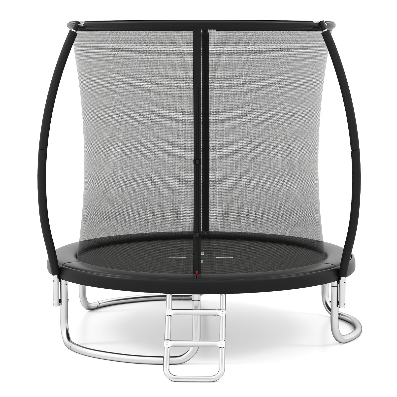 LIVSK Tuintrampoline met Veiligheidsnet - Roestbestendig Stalen Frame - Antislip Ladder - Ø244 cm - Zwart