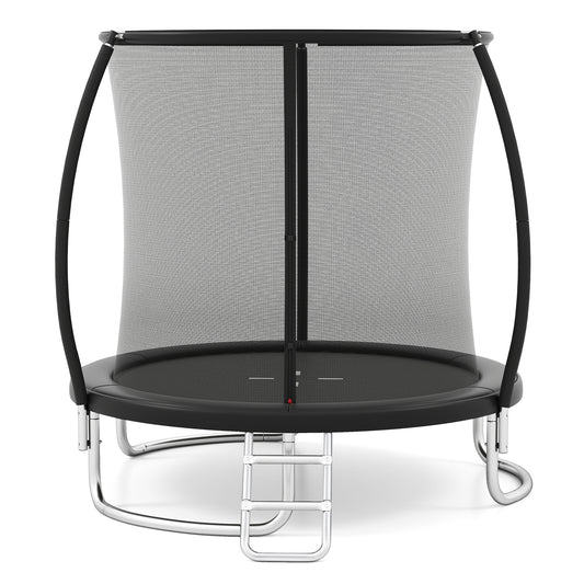 LIVSK Tuintrampoline met Veiligheidsnet - Roestbestendig Stalen Frame - Antislip Ladder - Ø244 cm - Zwart