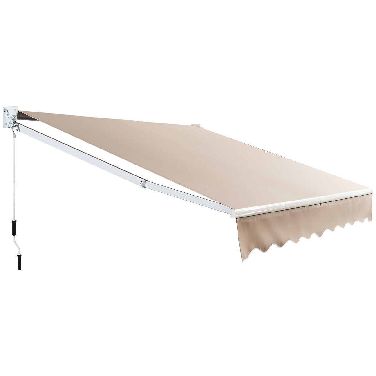 LIVSK Intrekbare Luifel - Waterdicht Polyester - Verstelbare Hoek 40°-100° - Eenvoudige Installatie - 245 x 200 cm - Beige