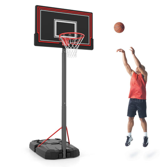 LIVSK Draagbare Basketbalring - Verstelbare Hoogte 230-305 cm - Robuust Bord - Eenvoudig te Verplaatsen - Zwart